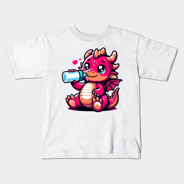 Adorable Baby Dragon Kids T-Shirt by aswIDN